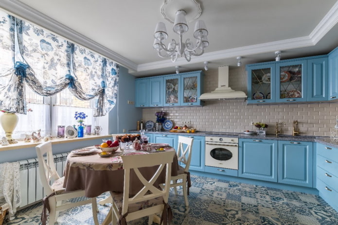 French curtains in the kitchen