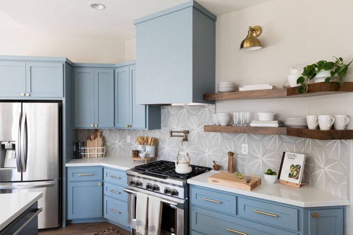 a modern colored kitchen