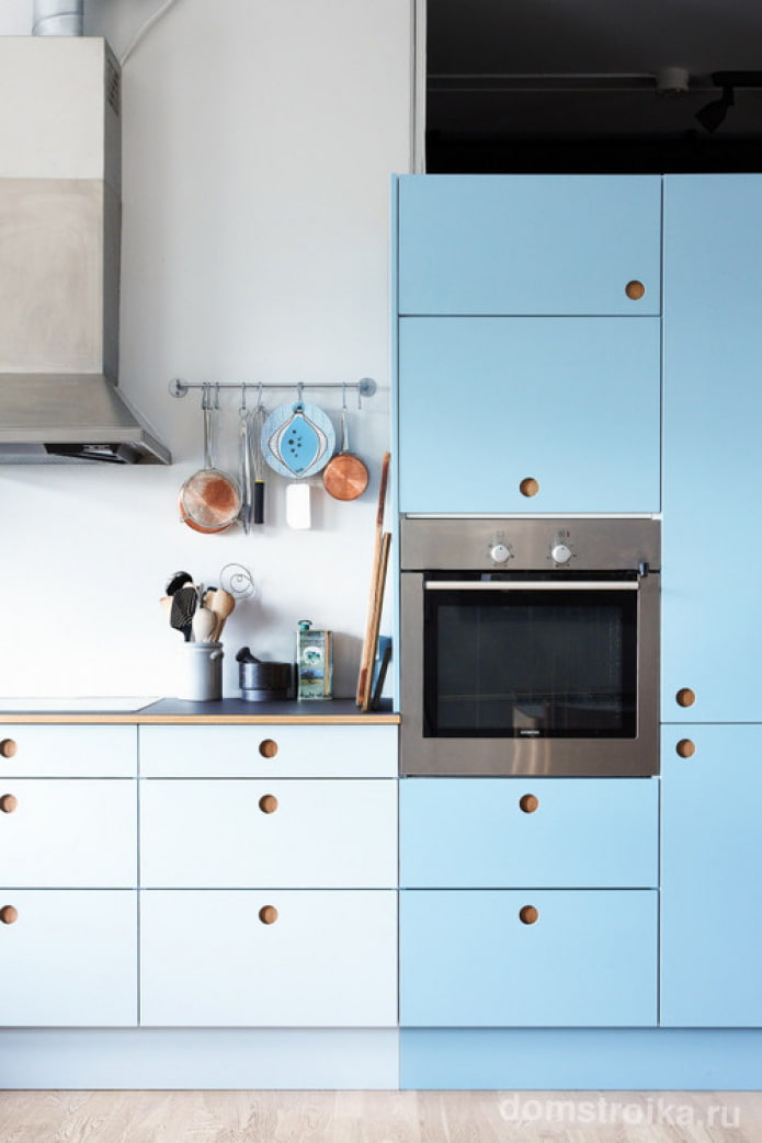 facades without handles in the kitchen