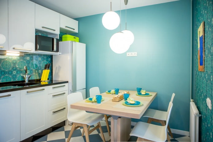 kitchen in blue tones