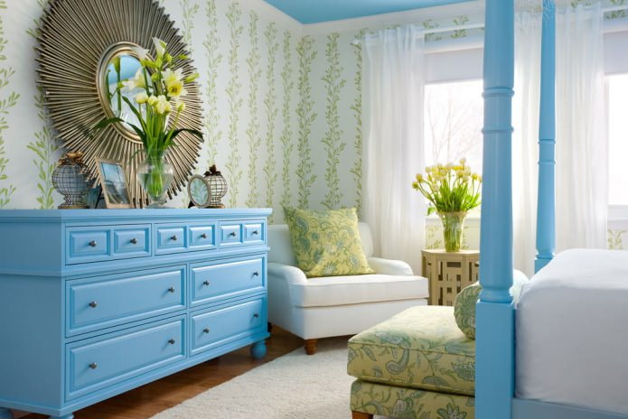 Blue and green interior