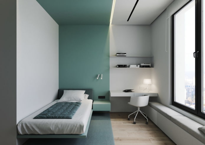 blue children's room in a minimalist style