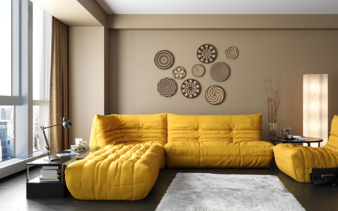 mustard sofa