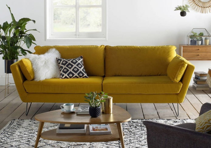 mustard sofa