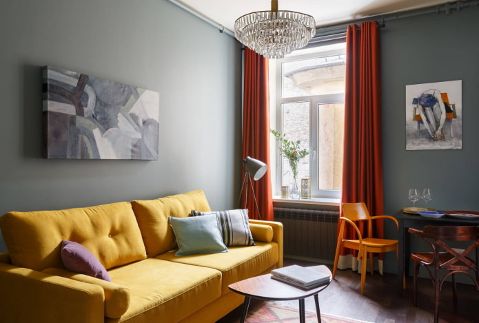 living room in bright colors
