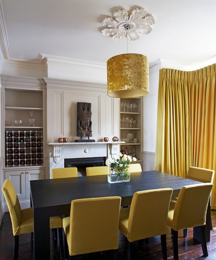 mustard in the dining room