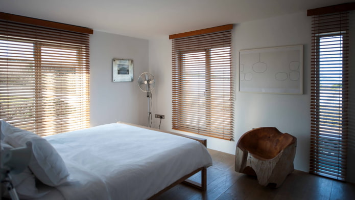 horizontal slats with ceiling mount