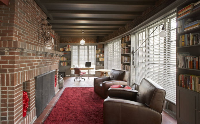 horizontal slats in the loft style