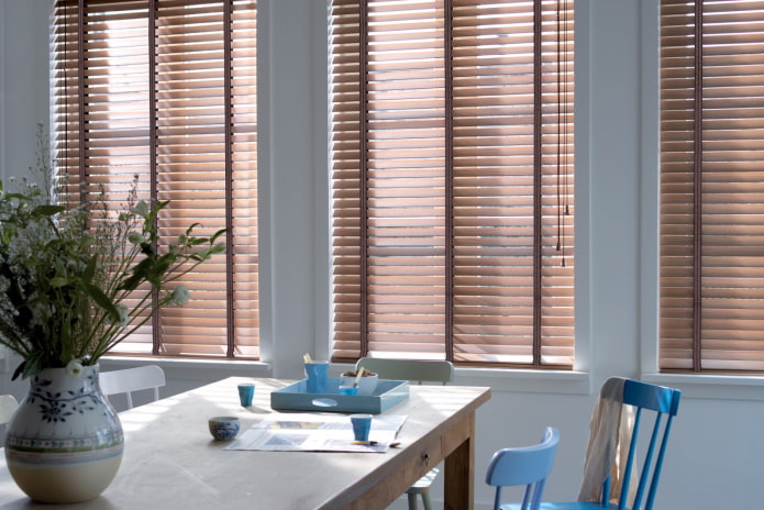 horizontal slats with imitation wood