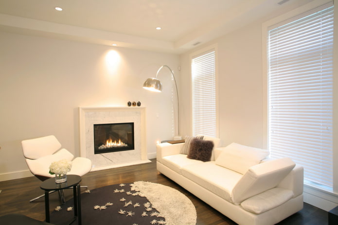 horizontal slats in the living room interior