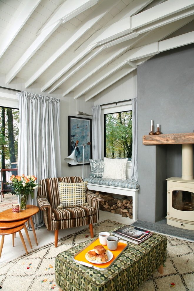 Bedroom by the window in the house