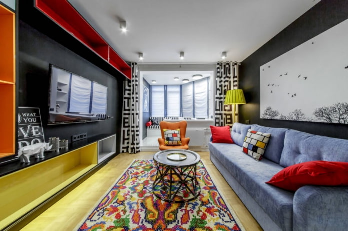 zonal allocation of the nursery in the living room interior