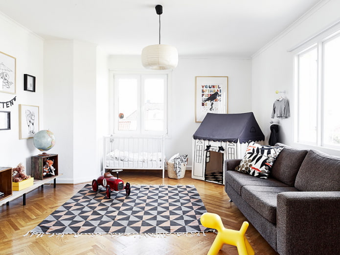 interior design of a combined children's room and living room