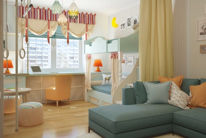 interior design of a combined children's room and living room