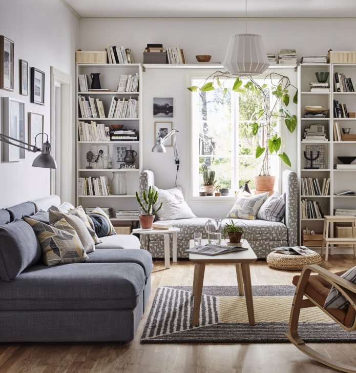 shelves around the window