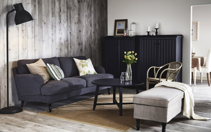 ikea sofa and pouf