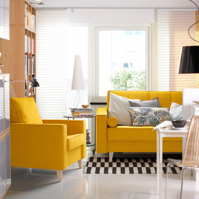 bright ikea sofa