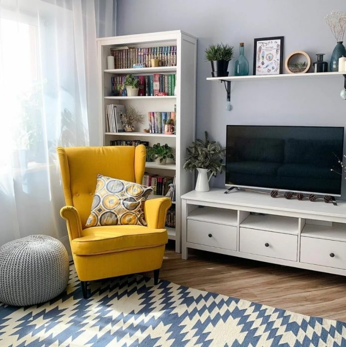 yellow ikea armchair