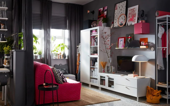 ikea dark living room