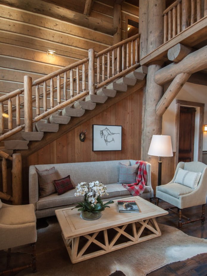 living room under the stairs