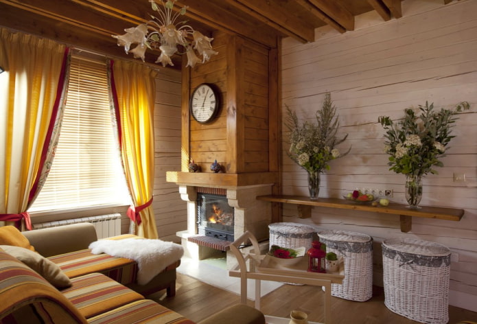 wooden finishing of a summer house