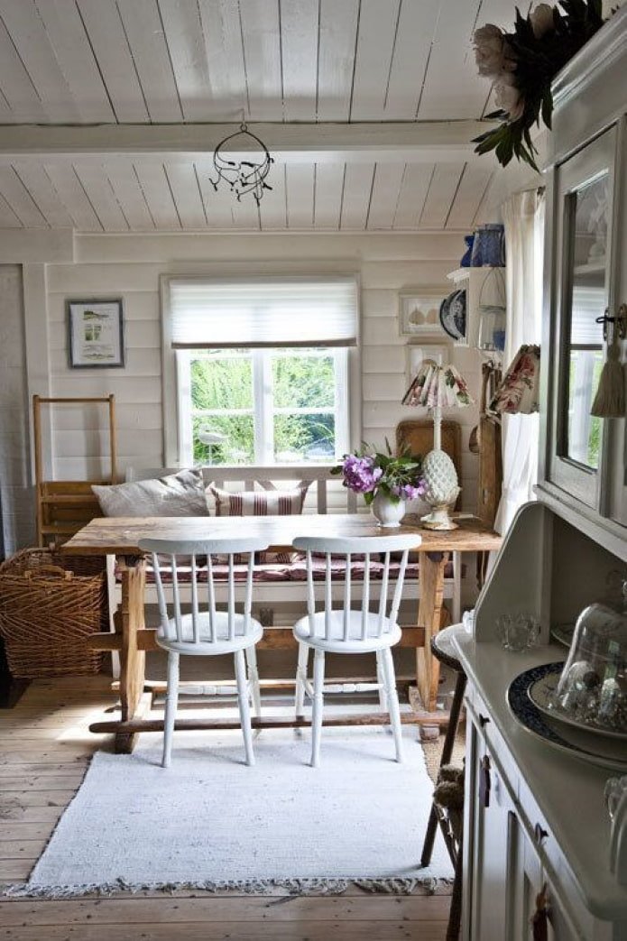 kitchen-living room in a summer house