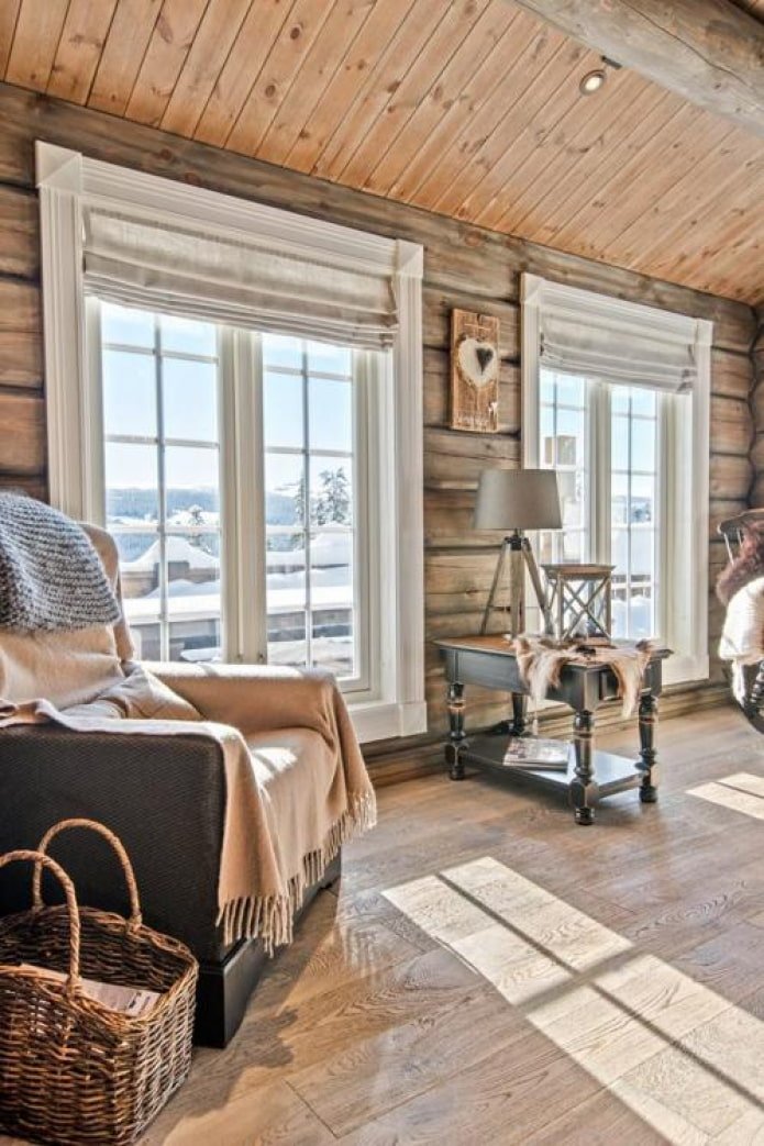 large windows at the dacha
