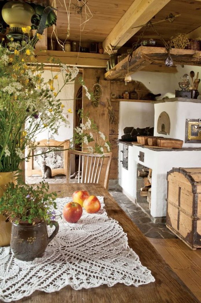 living room with a stove in the garden