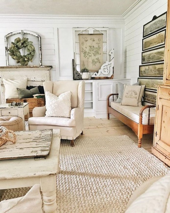 living room in shabby chic style