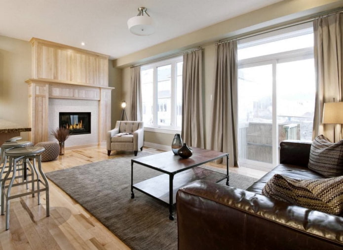 two large windows in the living room