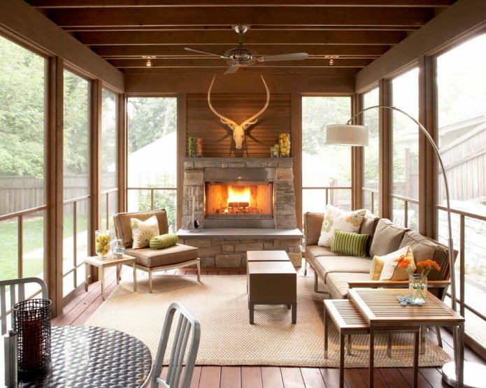 living room in an extension