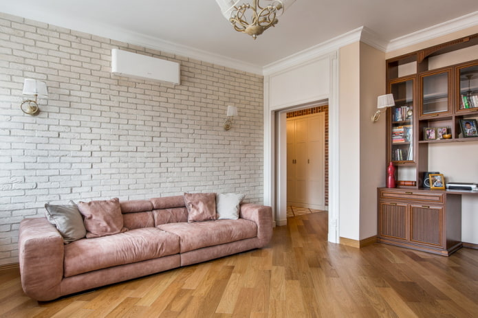 furniture in the hall in beige tones
