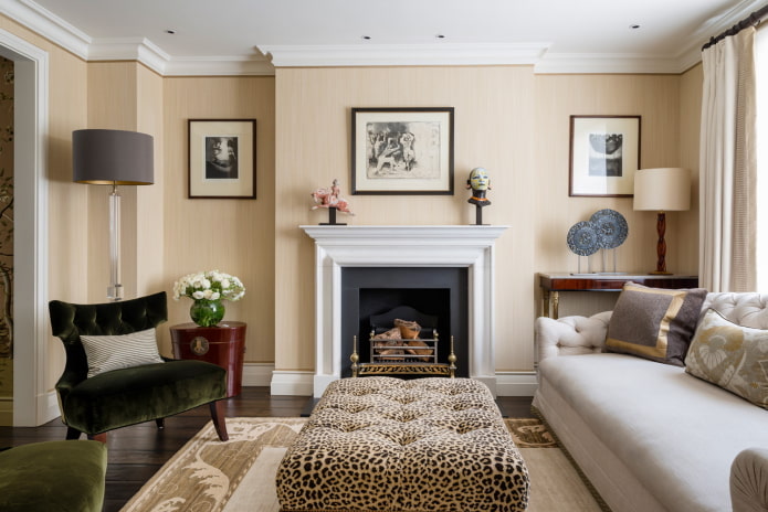 hall interior design in beige tones