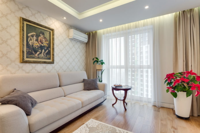 hall interior design in beige tones