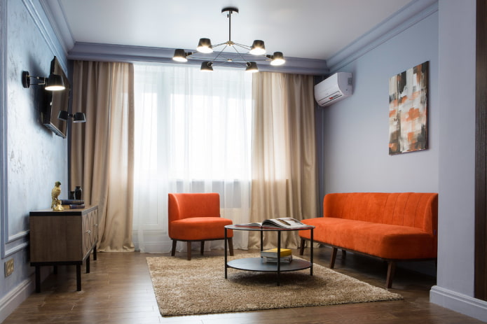 furniture of a blue living room