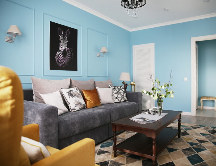 furniture of a blue living room