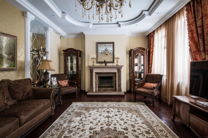 living room design in classic style