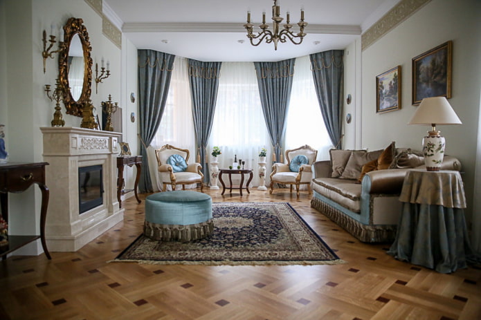 living room design in classic style