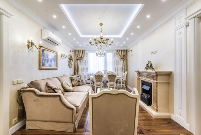 living room design in a classic style