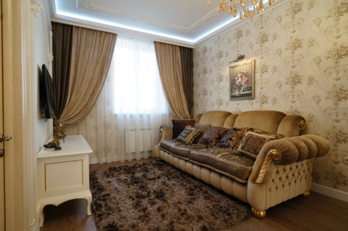 interior of a small living room in a classic style