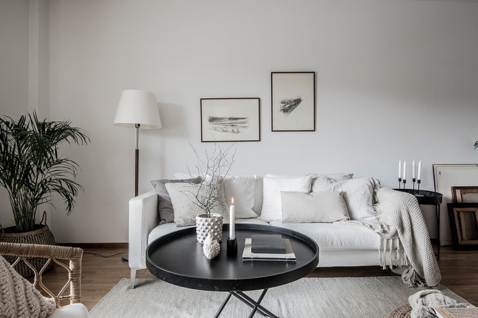 furniture in the living room interior in Nordic style