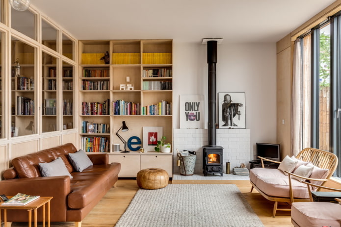 furniture in the interior of the living room in the Nordic style