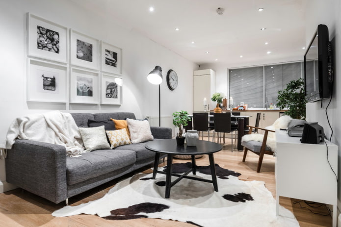 lighting in the living room in Nordic style