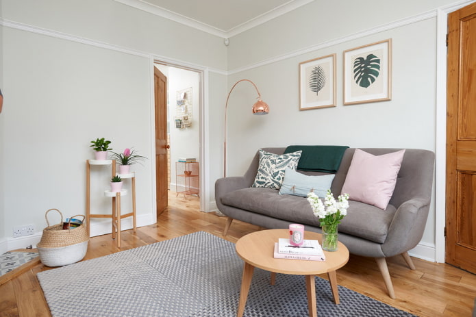 furniture in the interior of the living room in the Nordic style