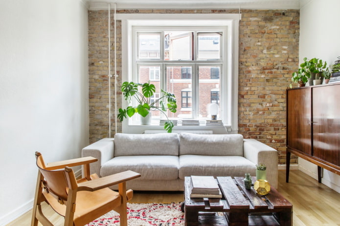 living room wall decoration in Nordic style