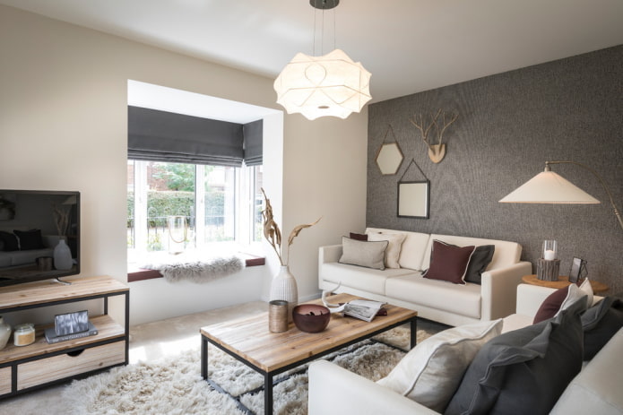 living room wall decoration in Nordic style