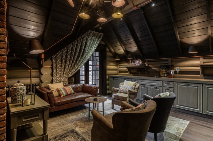 Wooden living room