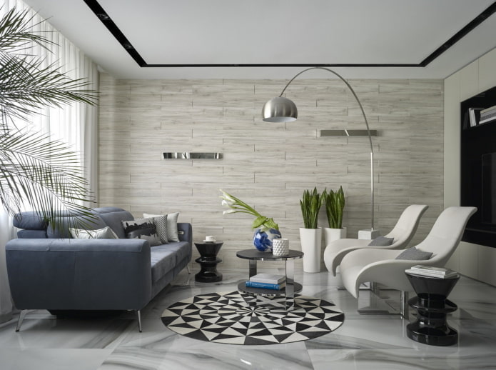 Gray living room interior