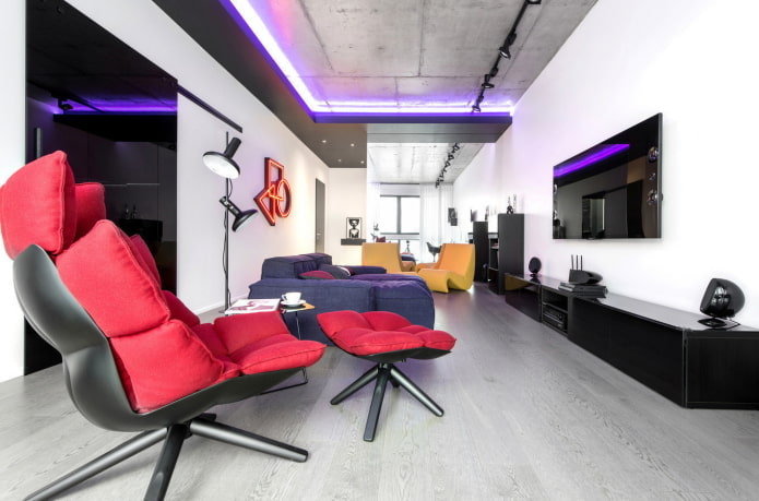 Hall interior with bright accents