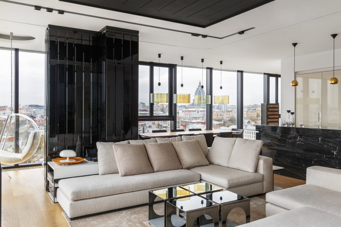Furniture in the kitchen-living room